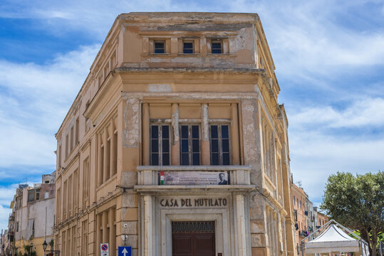Trapani, Italy - May 11, 2019: Mutilato house in Trapani, capital city of Trapani region on Sicily Island