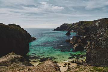 view of the coast of the sea at Kynance Cove