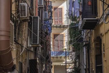 Fotobehang Alley in old part of Palermo, capital of Sicily Island, Italy © Fotokon