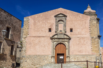 Fototapeta premium St Julian Church in Erice, small town in Trapani region of Sicily Island, Italy