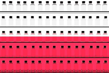 Flag of Poland and multiple vaccine vials. Vaccination concept. 3D rendering