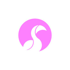 flamingo bird logo on circle
