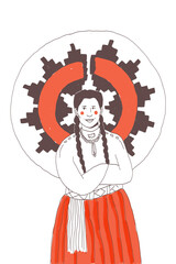 woman posing with basket