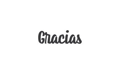 Gracias vector lettering. Thank you in Spanish. Phrase handwritten calligraphy.