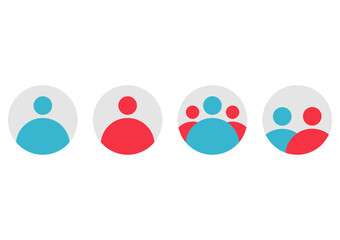 a collection of icons with a people theme, with icons of a man, a woman, a group, and a man and a woman