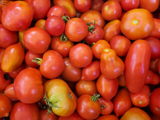 Fresh biological red tomatoes vegetables background,healthy food product ingredients