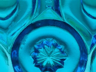 Blue Carnival Glass Close up of Pattern