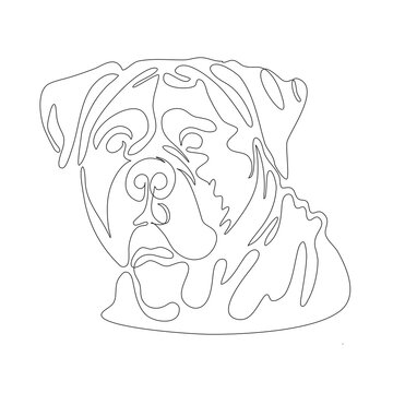 Dog. Continuous line vector illustration. One line circuit.