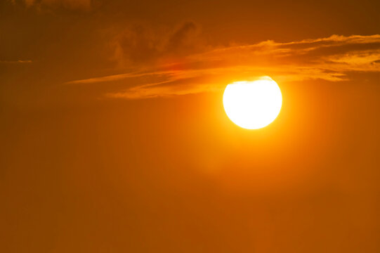 Setting sun in the clouds