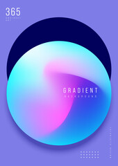 Abstract fluid hologram poster background with colorful gradient shape modern art style