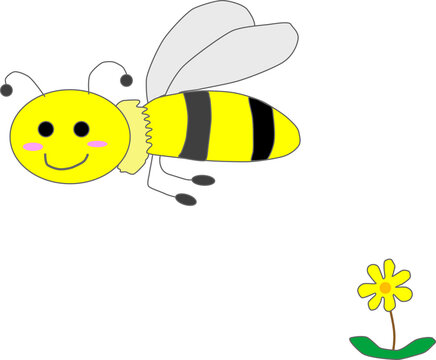 花粉を集める蜂のイメージ