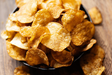 golden potato crisps