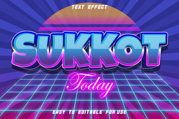Sukkot Today Editable Text Effect Emboss Retro Style