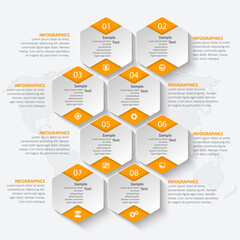 Abstract 3D Paper Infographics. Business template .Vector illustration