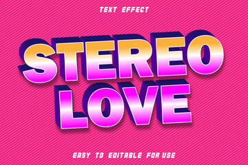 Stereo Love Editable Text Effect Emboss Modern Style