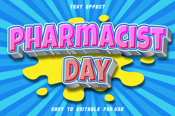 Pharmacist Day Editable Text Effect Emboss Comic Style