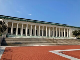 Greek building facade with marble columns