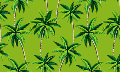 seamless pattern with palm trees. Summer Background with sand and beautiful trees vector illustration