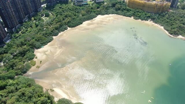 Aerial view of Starfish bay skyline in , Ma On Shan, Hong Kong.