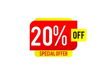 20% off red and yellow illustration promotion
