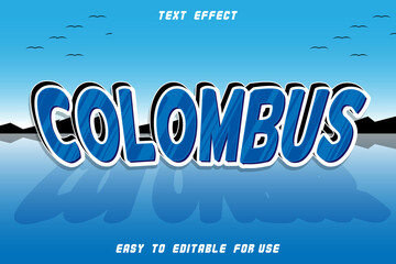 Columbus Editable Text Effect Emboss Comic Style