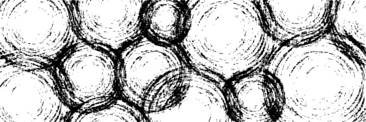 Vector banner in grunge style, abstract circles