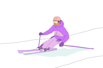 Man skiiing down the slope