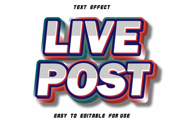 Live Post Editable Text Effect Emboss Modern Style