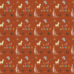 Cute Animals Seamless Pattern