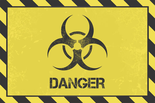 Warning sign of danger. Dangerous virus
