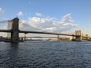 Fototapeta na wymiar Brooklyn Bridge, Downtown New York - May 2021