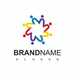 People Logo, Society, Teamwork And Community Symbol