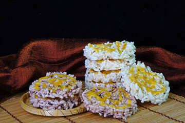 Rice cracker or Khaotan, local famous dessert of traditional ceremony in Northern Thailand, made...