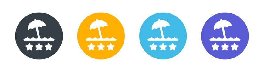 Resort icon set. Tourism, vacation, travel symbol