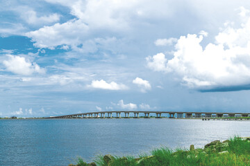 Fishing Pier and Bridge over the water