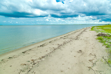 Beach Louisiana Sand and Shore and Waves - obrazy, fototapety, plakaty