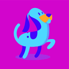 blue dog marching pet 