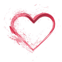 Hand drawn splash watercolor heart
