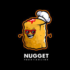 Nugget cartoon mascot logo design vector with modern illustration concept style for badge, emblem and t-shirt printing. Suitable for food mascot, team logo or esport