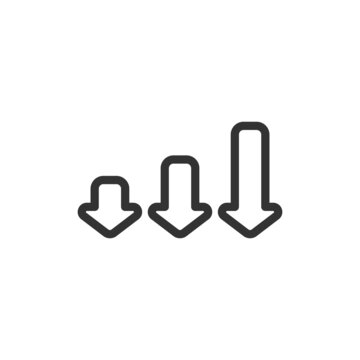 Vector decrease line icon.