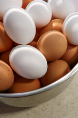 Eggs in a Bowl on a Sunny Counter Ready for Breakfast