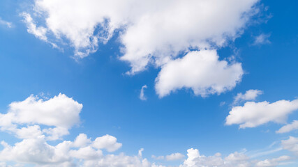  Panoramic view of clear blue sky and clouds, clouds with background.
