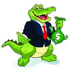 crocodile mascot cartoon in vector