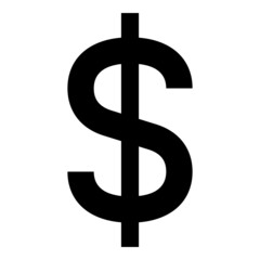 Dollar icon on the white background.
