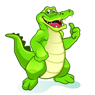 crocodile mascot cartoon in vector