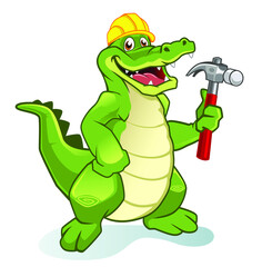 crocodile mascot cartoon in vector