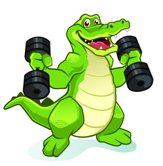 crocodile mascot cartoon in vector
