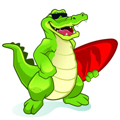 crocodile mascot cartoon in vector