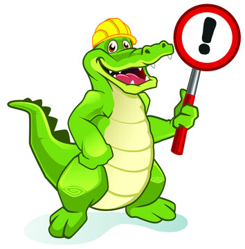 crocodile mascot cartoon in vector