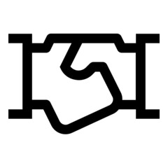 Handshake icon on the white background.